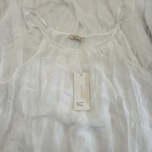 NWT Bellambia White Silk Blend Strap Tiered Maxi Made In Italy Dress Size Small - Picture 3 of 6